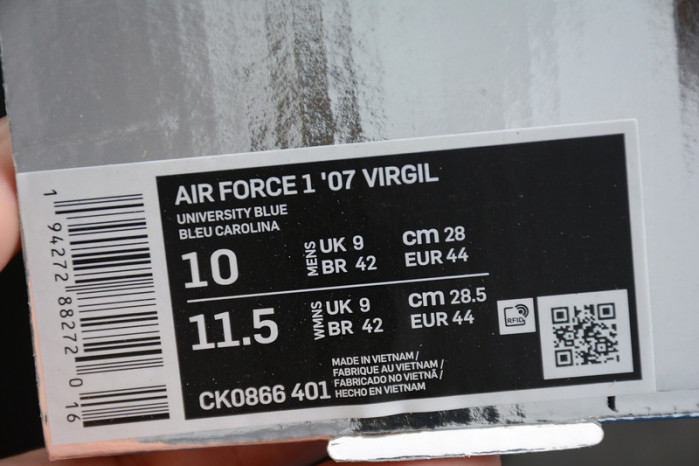 NIKE OF x AIR FORCE 1 LOW UNIVERSITY BLUE CK0866-401