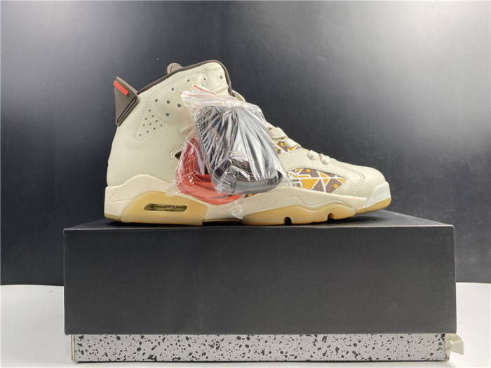 Air Jordan 6 Retro Quai54 Sail Brown (2020) CZ4152-100